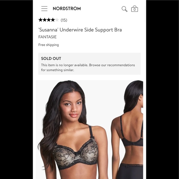 36J Fantasie Susanna Side Support Black Nude Bra - Picture 5 of 14